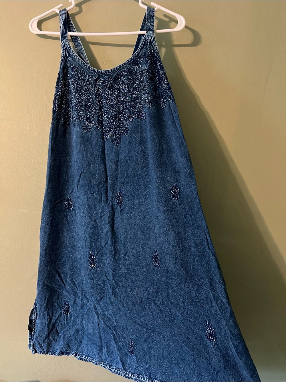 raya sun Navy Embroidered Mini Sundress
